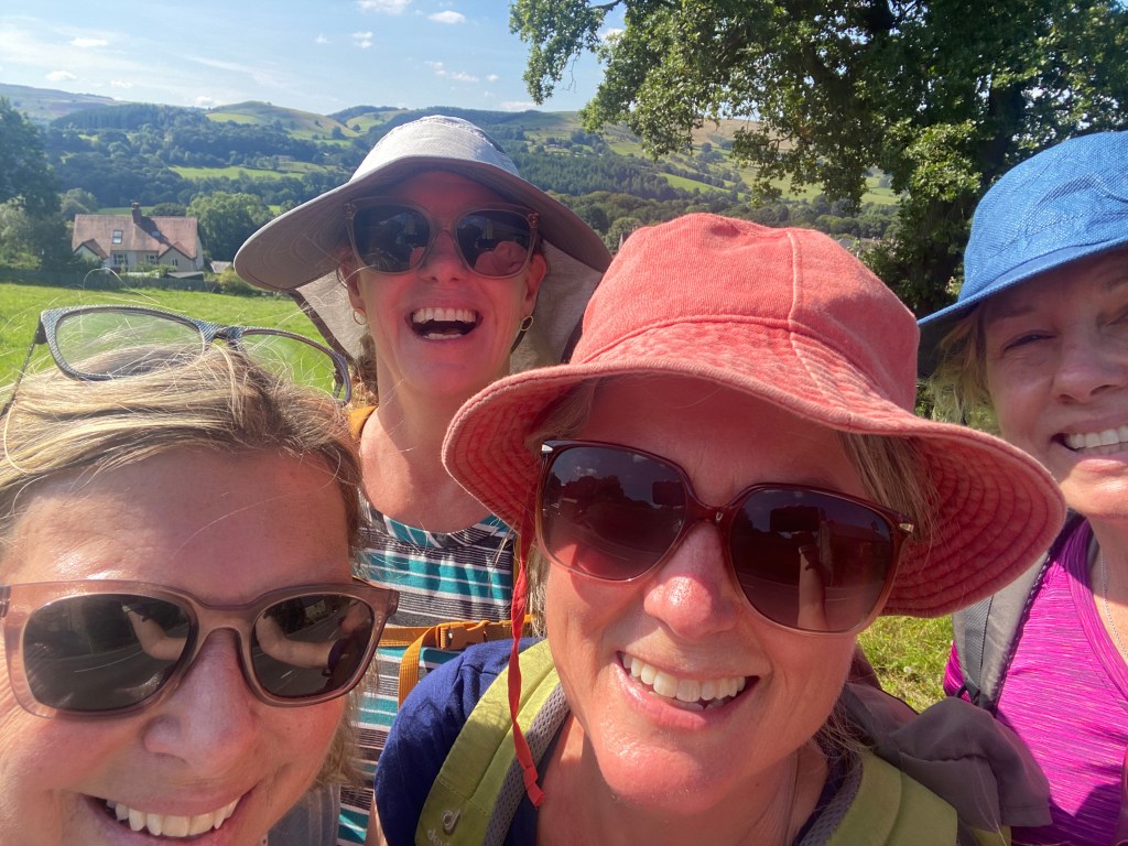 Chalon with her walking friends.